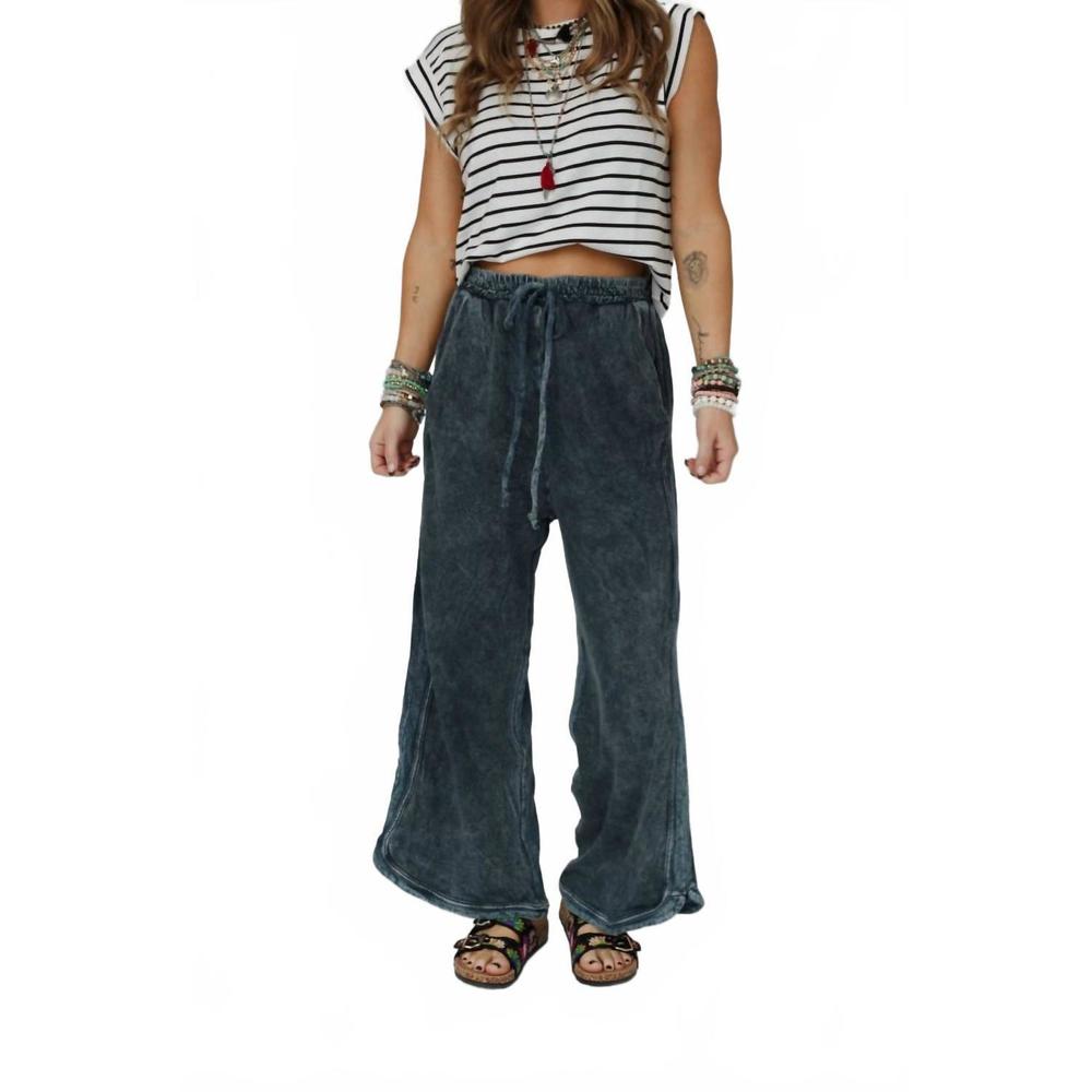 Three Bird Nest Wide Leg Pants in Dark Blue